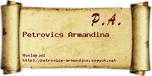 Petrovics Armandina névjegykártya